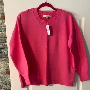 LOFT Pink Crew Neck Sweater